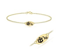 Anchor with Enamel Silver Bracelet BRS-263-GP